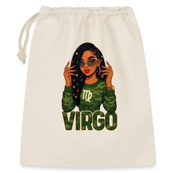 Jungfrau-Königin – Lock-Afro-Mädchen-Weisheits-Vibes - Geschenkbeutel aus Baumwolle (40 x 50 cm) - Natur - Vorne