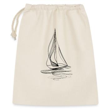 Sailboat Line Art – Black Minimal Graphic - Gift Bag 40 x 50 cm - nature - Front