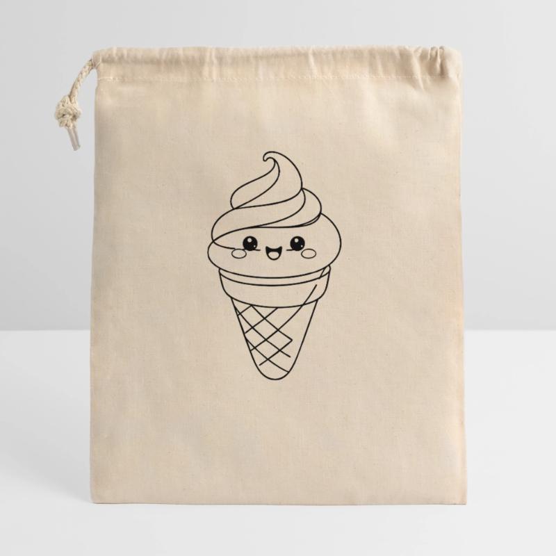 Softeis Eiscreme Icon Minimal Statement Geschenkbeutel aus Baumwolle (40 x 50 cm)