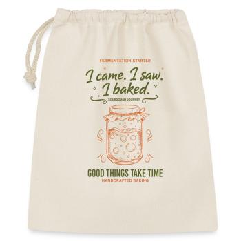 Levain Je suis venu J’ai vu que j’avais fait du pain en train de faire du pain - Sac cadeau 40 x 50 cm - nature - Devant