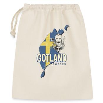Gotland in Schweden Retro Provinz mit Landkarte - Geschenkbeutel aus Baumwolle (40 x 50 cm) - Natur - Vorne