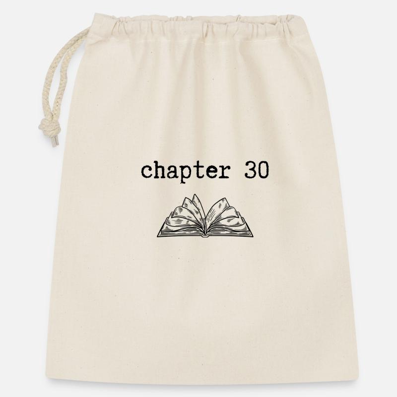 chapter 30 Geburtstag - Geschenkbeutel aus Baumwolle (40 x 50 cm) - Natur