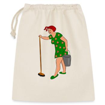 Putzfrau Arbeit Hausfrau - Geschenkbeutel aus Baumwolle (40 x 50 cm) - Natur - Vorne