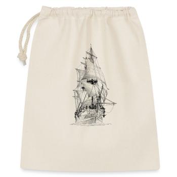 Schiff - Geschenkbeutel aus Baumwolle (40 x 50 cm) - Natur - Vorne