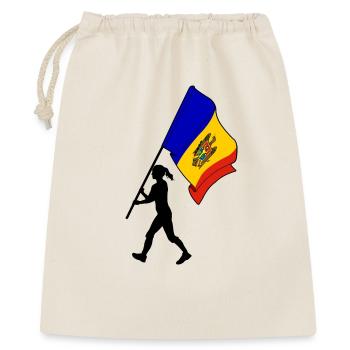 Flagge Moldawien Frau zu Fuß - Geschenkbeutel aus Baumwolle (40 x 50 cm) - Natur - Vorne