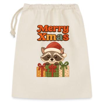 Raton laveur de Noël avec cadeaux - Sac cadeau 40 x 50 cm - nature - Devant
