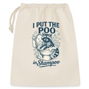 J’ai mis le caca dans le shampooing raton laveur humour meme - Sac cadeau 40 x 50 cm - nature - Devant