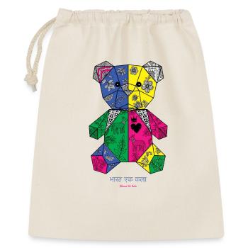 Mosaïque géométrique florale en nounours - Sac cadeau 40 x 50 cm - nature - Devant