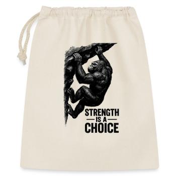 Bouldering Gorilla Overhang: Strength Is a Choice - Gift Bag 40 x 50 cm - nature - Front