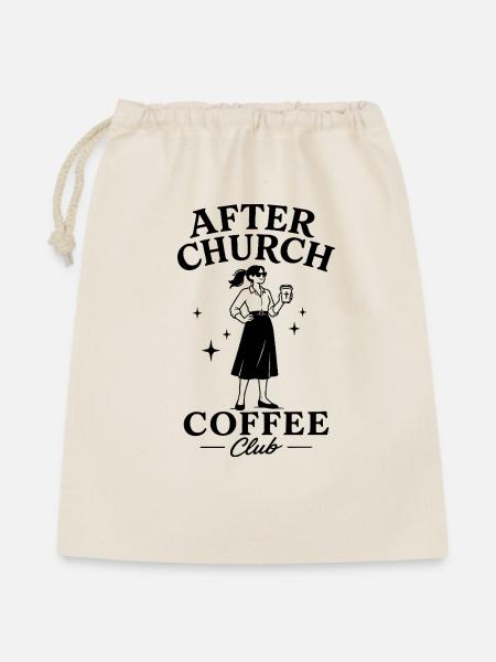 After Church Coffee - Geschenkbeutel aus Baumwolle (40 x 50 cm) - Natur