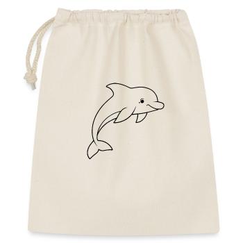 Minimalistic Dolphin - Geschenkbeutel aus Baumwolle (40 x 50 cm) - Natur - Vorne