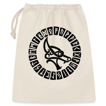 Black wolf and Viking runes - Gift Bag 40 x 50 cm - nature - Front