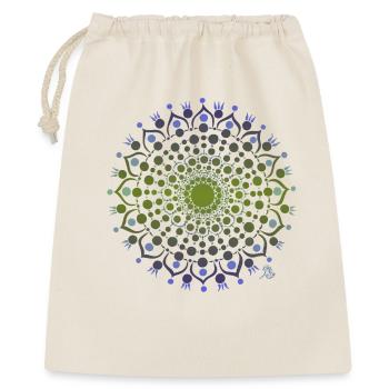 Mandala de fleurs en bleu et vert - Sac cadeau 40 x 50 cm - nature - Devant
