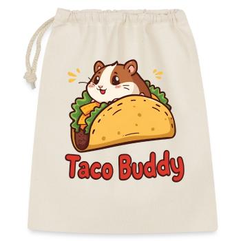 Taco Buddy – Cartoon Hamster Design - Geschenkbeutel aus Baumwolle (40 x 50 cm) - Natur - Vorne