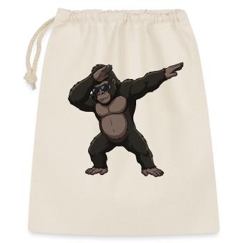 Dabbender Gorilla – lustiges Tier Cartoon Motiv - Geschenkbeutel aus Baumwolle (40 x 50 cm) - Natur - Vorne