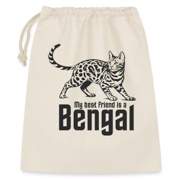 Bengal "Best friend" - Geschenkbeutel aus Baumwolle (40 x 50 cm) - Natur - Vorne