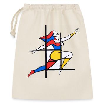 Mrs. Mondrian - Geschenkbeutel aus Baumwolle (40 x 50 cm) - Natur - Vorne
