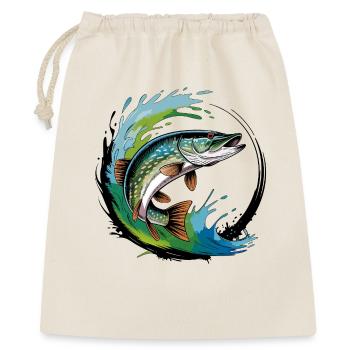 Pêche au brochet - Sac cadeau 40 x 50 cm - nature - Devant
