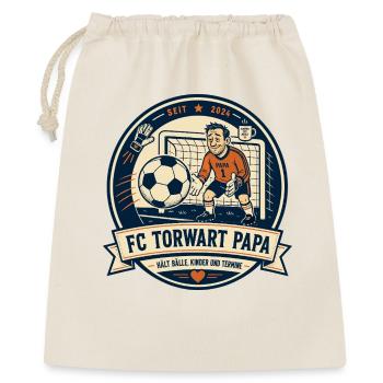 FC Torwart Papa - Geschenkbeutel aus Baumwolle (40 x 50 cm) - Natur - Vorne