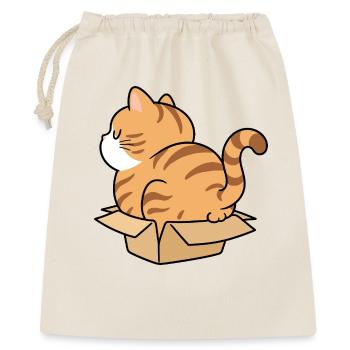 Katzenkind im Karton - Geschenkbeutel aus Baumwolle (40 x 50 cm) - Natur - Vorne