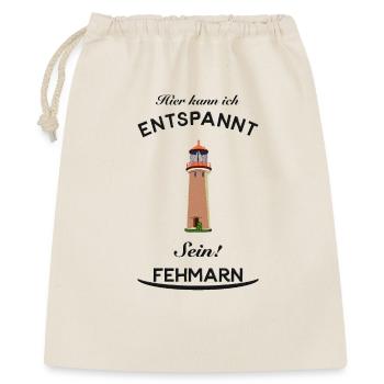 Urlaub und Entspannung auf Fehmarn, Zeichnung - Geschenkbeutel aus Baumwolle (40 x 50 cm) - Natur - Vorne