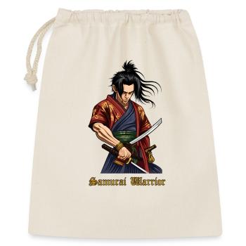 Samurai Warrior – Japanischer Krieger mit Katana - Geschenkbeutel aus Baumwolle (40 x 50 cm) - Natur - Vorne