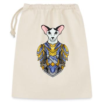 Ritter Katze Katzenrasse Orientalisch Kurzhaar - Geschenkbeutel aus Baumwolle (40 x 50 cm) - Natur - Vorne