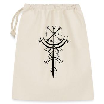 Schwarzes Symbol eines Wikinger-Kompasses - Geschenkbeutel aus Baumwolle (40 x 50 cm) - Natur - Vorne