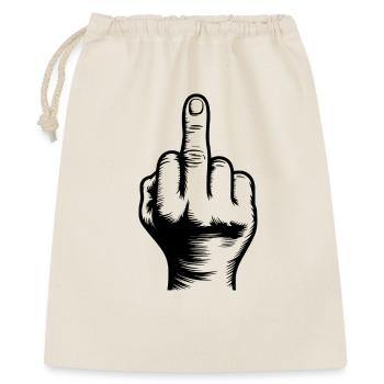 Mittelfinger - Geschenkbeutel aus Baumwolle (40 x 50 cm) - Natur - Vorne