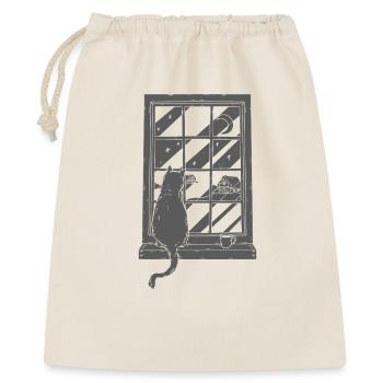 Café de chat Art graphique - Sac cadeau 40 x 50 cm - nature - Devant