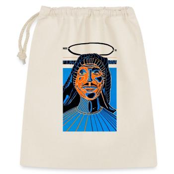 Neonlinien-Portrait Blau-Orange | Filah Iana Blau - Geschenkbeutel aus Baumwolle (40 x 50 cm) - Natur - Vorne