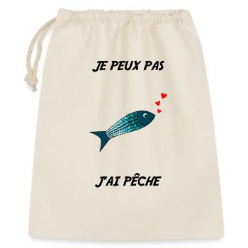 ICH KANN NICHT. ICH HABE GEFIEDERT. FISCHER. HUMOR. RUHESTAND - Geschenkbeutel aus Baumwolle (40 x 50 cm) - Natur - Vorne