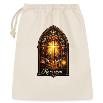 He is Risen Ostern Jesus - Geschenkbeutel aus Baumwolle (40 x 50 cm) - Natur - Vorne