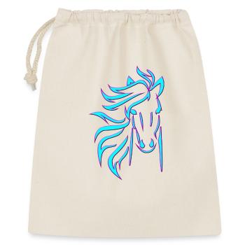 Blue Horse - Geschenkbeutel aus Baumwolle (40 x 50 cm) - Natur - Vorne