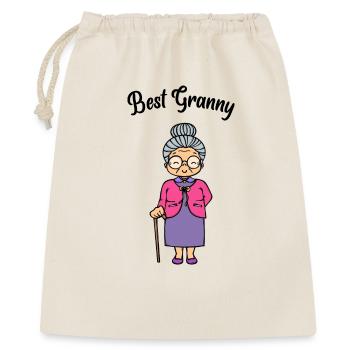Beste Omi Spruch Sehschwäche Großmutter Brille Oma - Geschenkbeutel aus Baumwolle (40 x 50 cm) - Natur - Vorne