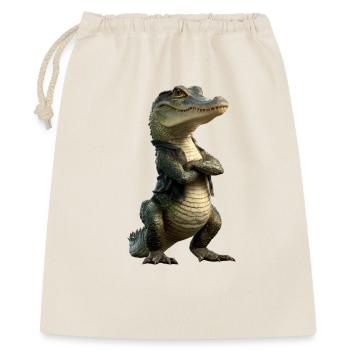 Kaiman Krokodil Alligator Reptilien Kroko Kaimane - Geschenkbeutel aus Baumwolle (40 x 50 cm) - Natur - Vorne