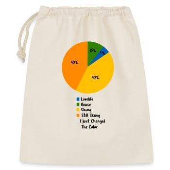 Funny Skiing Pie Chart Skier Humor Slogan - Gift Bag 40 x 50 cm - nature - Front