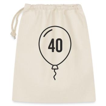 Balloon Number 40 – Round Birthday Design - Gift Bag 40 x 50 cm - nature - Front