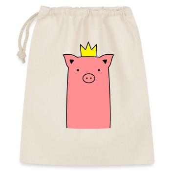 Truie cochon cochon avec cadeau couronne - Sac cadeau 40 x 50 cm - nature - Devant