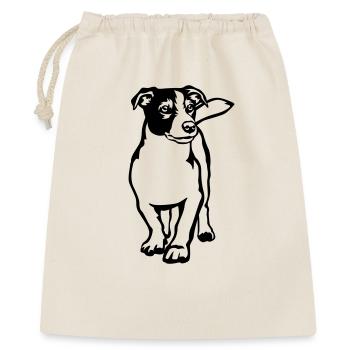 Jack Russell Terrier - Geschenkbeutel aus Baumwolle (40 x 50 cm) - Natur - Vorne