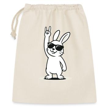 Rockin' Bunny - Geschenkbeutel aus Baumwolle (40 x 50 cm) - Natur - Vorne