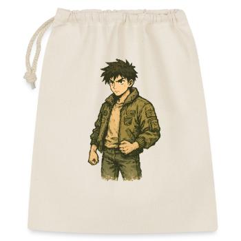 Olivgrüne Jacke Ranger - Geschenkbeutel aus Baumwolle (40 x 50 cm) - Natur - Vorne
