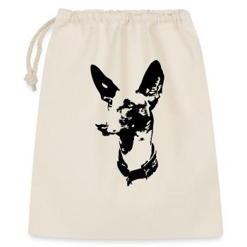 Podenco Kopf - Geschenkbeutel aus Baumwolle (40 x 50 cm) - Natur - Vorne