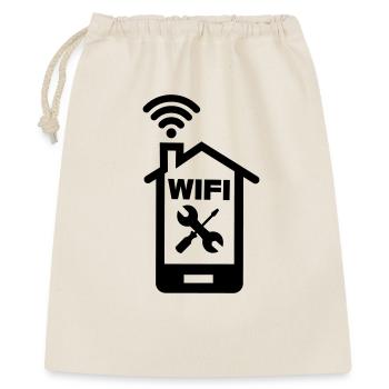 Smartphone Home Logo Home WIFI mit Tools - Geschenkbeutel aus Baumwolle (40 x 50 cm) - Natur - Vorne