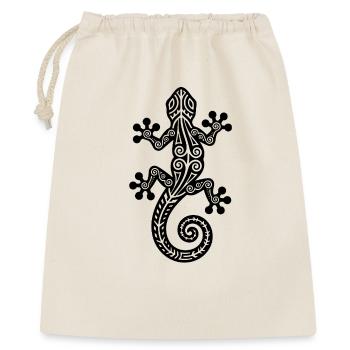 Gecko Silhouette – Stylisches Tierdesign - Geschenkbeutel aus Baumwolle (40 x 50 cm) - Natur - Vorne