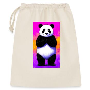 Panda - Geschenkbeutel aus Baumwolle (40 x 50 cm) - Natur - Vorne