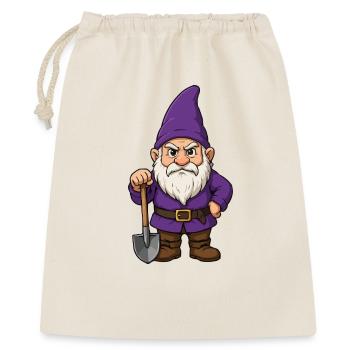Gnom mit Spaten – violett - Geschenkbeutel aus Baumwolle (40 x 50 cm) - Natur - Vorne