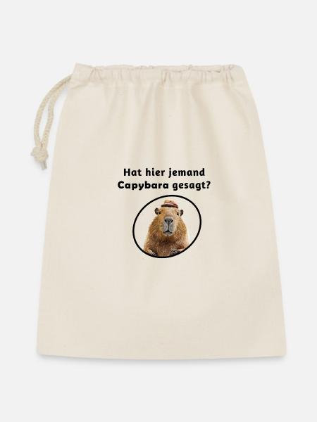 Cabybara - Geschenkbeutel aus Baumwolle (40 x 50 cm) - Natur