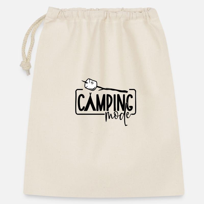 Campingmodus – Marshmallow - Geschenkbeutel aus Baumwolle (40 x 50 cm) - Natur
