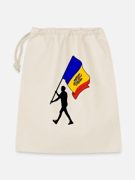 Flagge Moldawien Mann zu Fuß - Geschenkbeutel aus Baumwolle (40 x 50 cm) - Natur